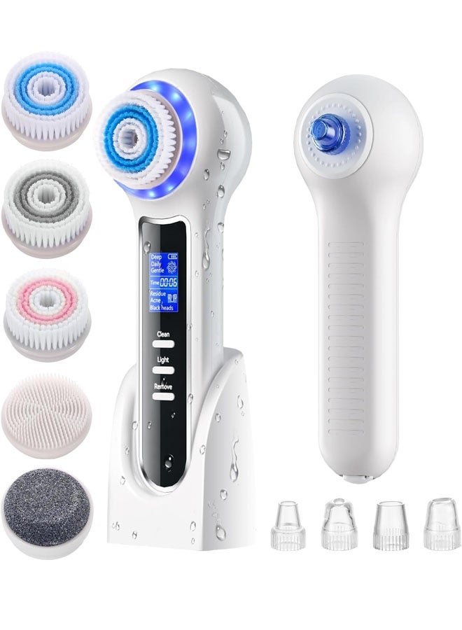 Bukela 3 in 1 Facial Cleansing Brush & Blackhead Remover, Rechargeable Face Scrubber with LCD Screen, IPX7 Waterproof, Deep Pore Cleaning, Exfoliating & Massaging for All Skin Types - Image 1