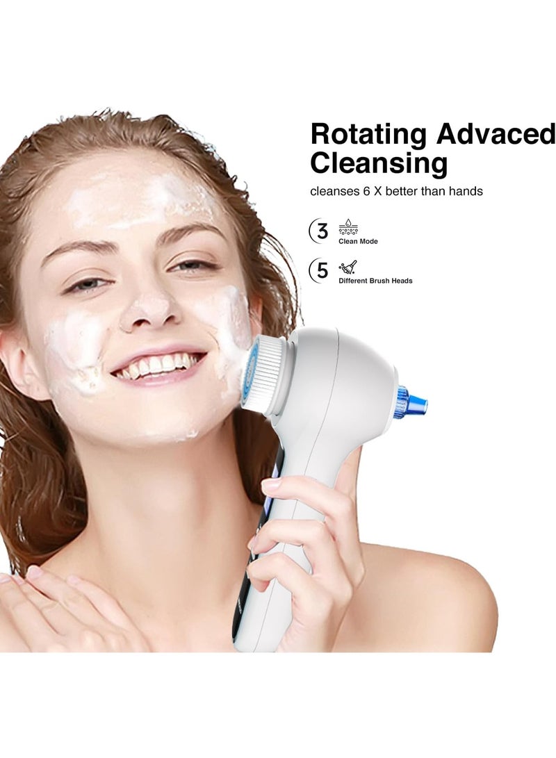 Bukela 3 in 1 Facial Cleansing Brush & Blackhead Remover, Rechargeable Face Scrubber with LCD Screen, IPX7 Waterproof, Deep Pore Cleaning, Exfoliating & Massaging for All Skin Types - Image 5