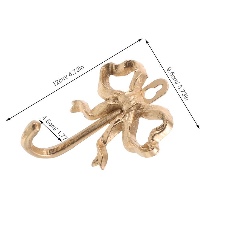 Vintage Cast Iron Bowknot Wall Hooks 2pcs Decorative Coat Hat Towel Hanger - Image 3