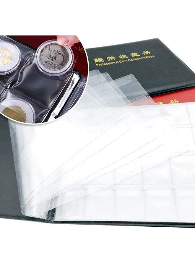جيرن ألبوم مجموعة عملات JERN® مع 240 حاملًا لمجموعة محفظة عملات شفافة وألبوم نقود (أحمر) - Image 5