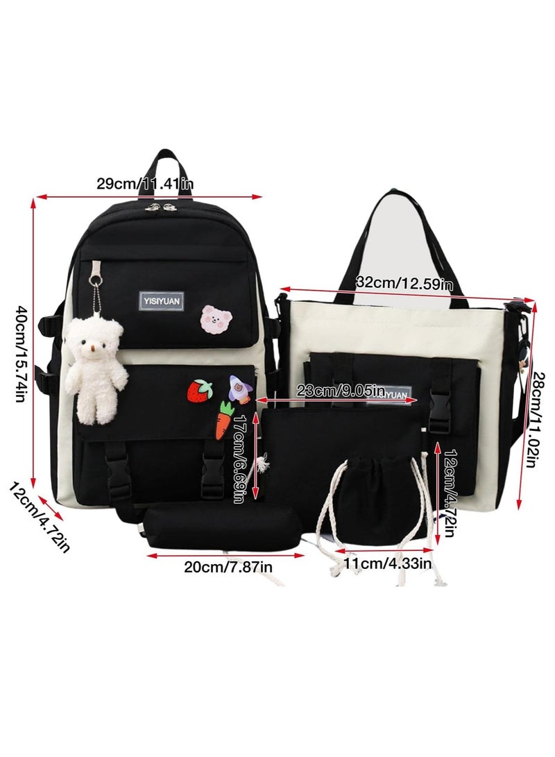 YISIYUAN Kids Backpack set of 5 Toddler Backpack with Tote Bag Pencil Case Handbag Coin Purse School & Travel Backpack for Kids and Adults Shoulder Bags  - Image 5