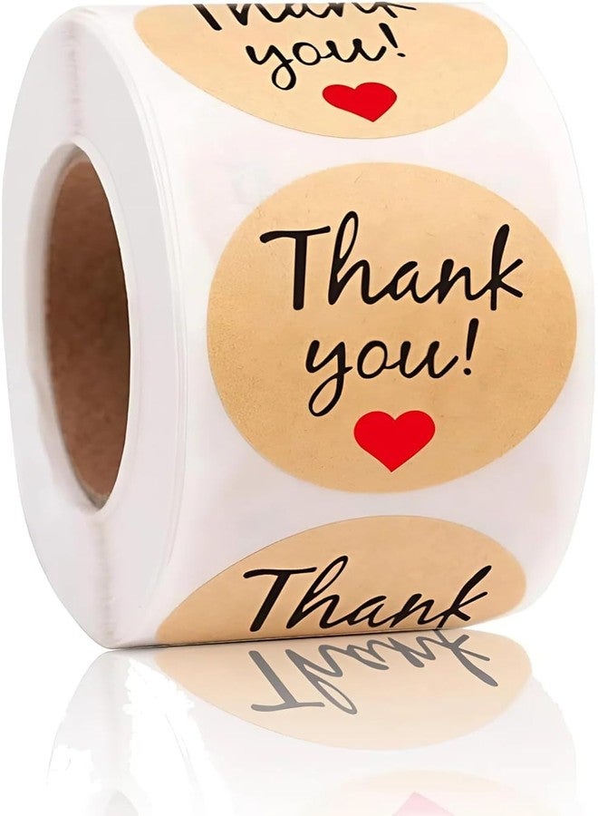 Touchcart Thank You Stickers Roll - 500 Pcs (1 Inch) Waterproof Vinyl Labels for Small Business, Gift Wrapping, Envelopes, Crafts & Scrapbooking - Image 1