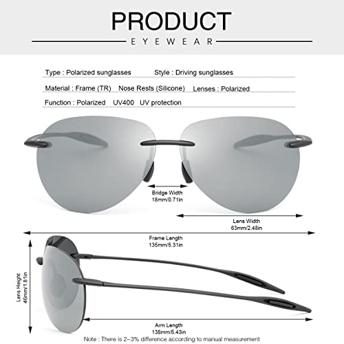 MIRYEA Polarized Sports Sunglasses for Men Women for Driving Cycling Running Fishing Golf UV400 Protection Rimless Frame Sun Glasses Fashion Unisex Shades - Image 5
