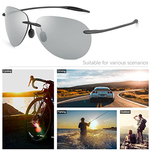 MIRYEA Polarized Sports Sunglasses for Men Women for Driving Cycling Running Fishing Golf UV400 Protection Rimless Frame Sun Glasses Fashion Unisex Shades - Image 2