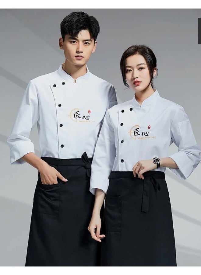 NIBEMINENT Stretch Chef Overalls Men's Summer Thin Breathable Restaurant Hotel Chef Baking Work Wear  - Image 1