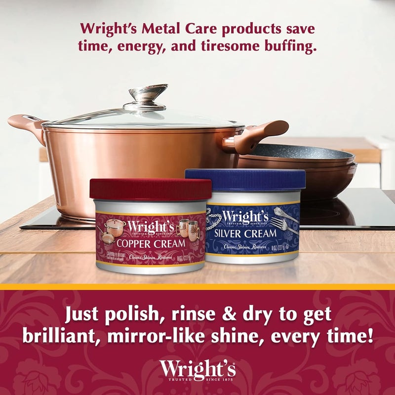 Wright's Silver and Copper Cleaner and Polish - 8 Ounce Each - Premium Metal Polish Silver Copper Brass Chrome and More - Image 5