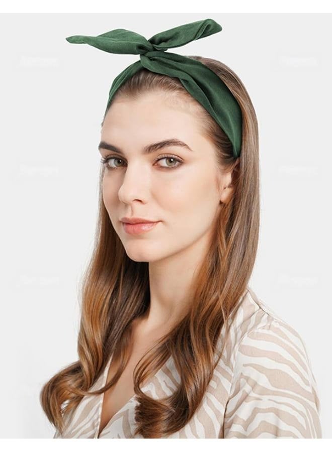 5 Pack Solid Color Twist Bow Headband Wired Hair Tie Wire Headbands Rabbit Ear Head Wraps for Women Girls Accessories - Image 3