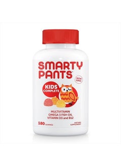 SmartyPants Kids Complete Daily Gummy Vitamins, Gluten Free, Multivitamin & Omega 3 Fish OilDHA/EPA Fatty Acids (180 Count)  - Image 1