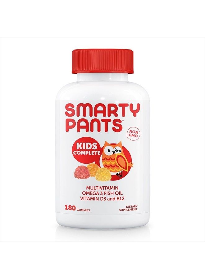 SmartyPants فيتامينات جومي اليومية الكاملة للأطفال، خالية من الغلوتين، متعددة الفيتامينات وزيت السمك أوميغا 3 DHA/EPA الأحماض الدهنية (180 حبة) - Image 1