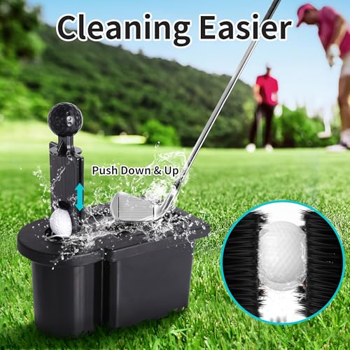10L0L Golf Cart Ball Washer and Club Head Cleaner Kit Universal for Yamaha, EZGO, Club Car, Star EV, with Detachable Bracket- Black - Image 3