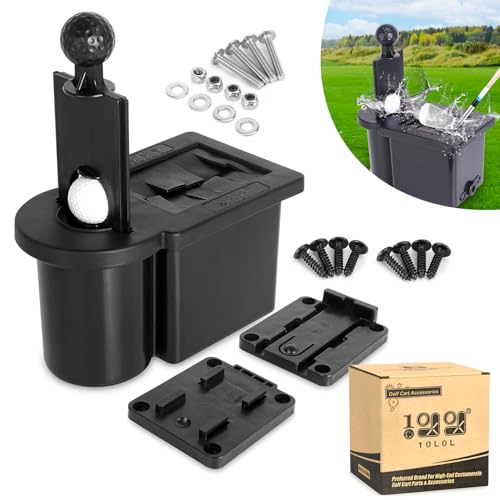 10L0L Golf Cart Ball Washer and Club Head Cleaner Kit Universal for Yamaha, EZGO, Club Car, Star EV, with Detachable Bracket- Black - Image 1