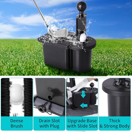10L0L Golf Cart Ball Washer and Club Head Cleaner Kit Universal for Yamaha, EZGO, Club Car, Star EV, with Detachable Bracket- Black - Image 5