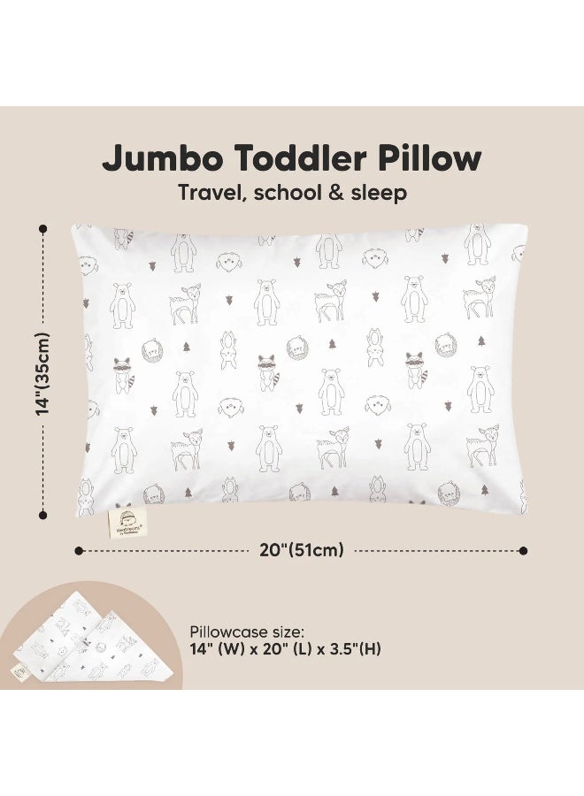 KeaBabies Jumbo Toddler Pillow with Pillowcase, Kids Travel Pillow, Soft White - Image 2