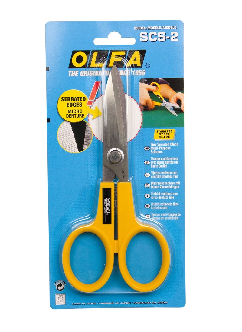 OLFA - SCS-2 Multi Purpose Scissors With Fine Serrated Blades - Image 1