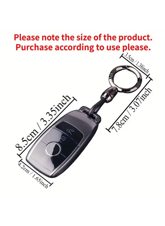 Transparent Black TPU Car Flip Key Case With Zinc Alloy Keychain For Mercedes - Image 2