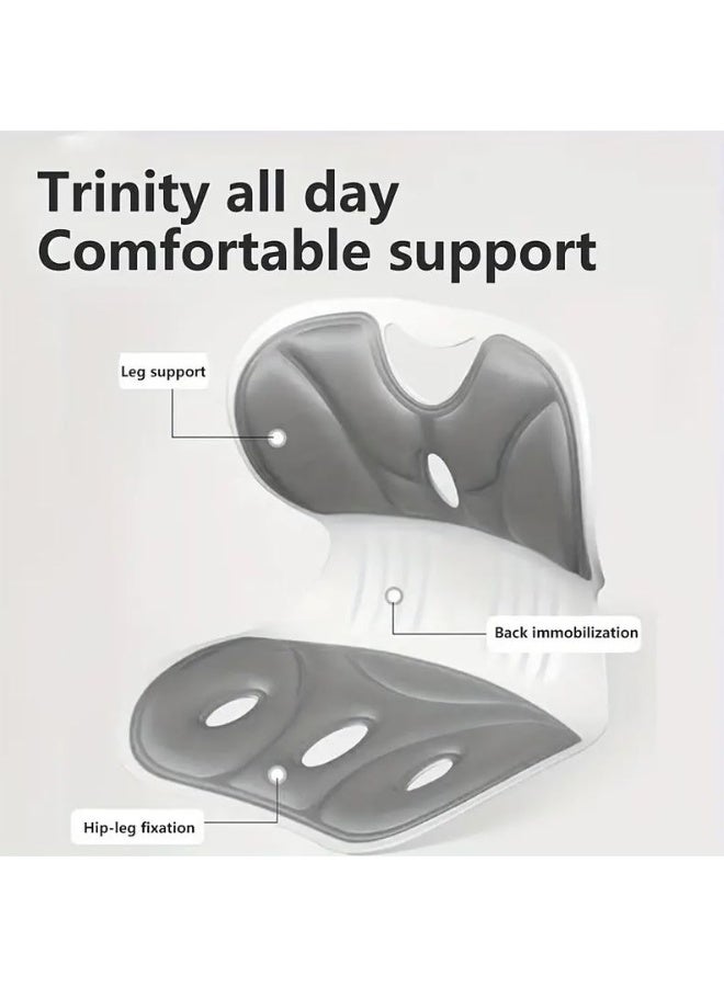 كرسي دعم وضعية الجلوس بتصميم مريح حاصل على براءة اختراع للنساء والرجال والاطفال، يوفر دعمًا فائقًا للظهر للمساعدة في تصحيح الوضعية أثناء العمل في المنزل أو المكتب، نمط أنيق وعملي متعدد الالوان (يحدد اللون عشوائيا) - Image 2