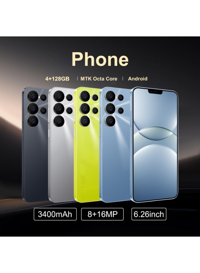  FUFFI هاتف ذكي S24 Pro يعمل بنظام Android 12 وشاشة 6.26 بوصة، هاتف محمول 4+128 جيجابايت و8+16 ميجابكسل بقدرة 3400 مللي أمبير في الساعة لهاتف متجر Google Play أصفر - Image 2