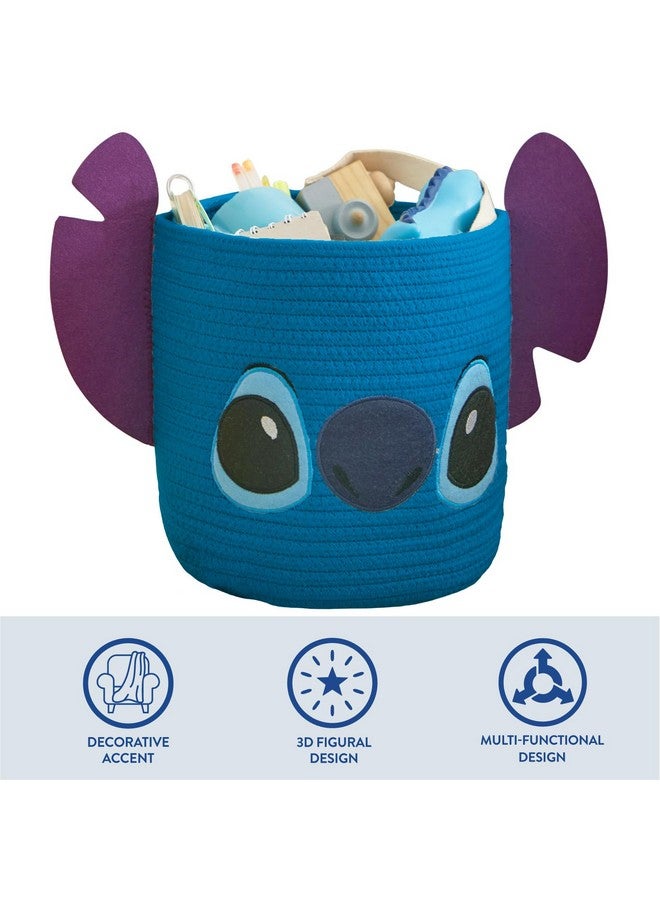 Idea Nuova Disney Stitch Figural Rope Storage Organizer Basket, 10" H x 10" W - Image 3