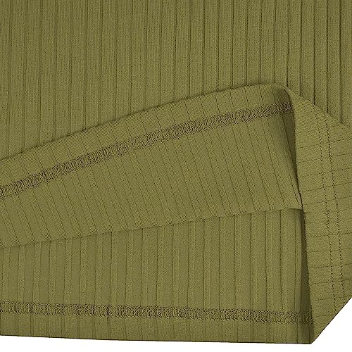 Gnvviwl Men's Muscle V Neck Polo Shirts Slim Fit Short Sleeve Cotton Golf T-Shirts Ribbed Knit Soft Tees Army Green - Image 5