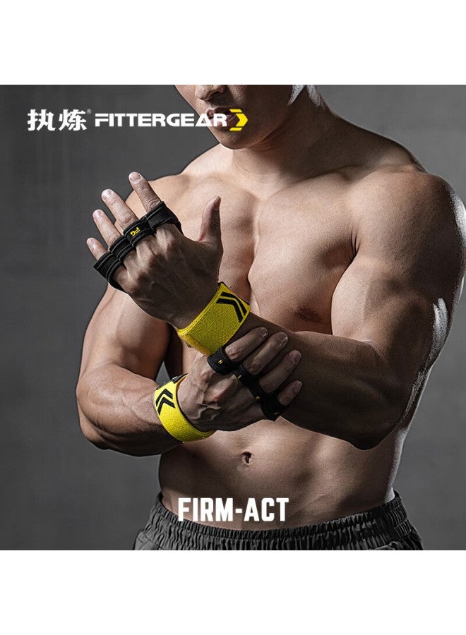 Fittergear قفازات لفافات المعصم للتمرين حماية راحة اليد مضادة للانزلاق قابلة للتنفس لمنع تكوين الدُشبُزات Squats Deadlifts الأسود المقاس S - Image 1