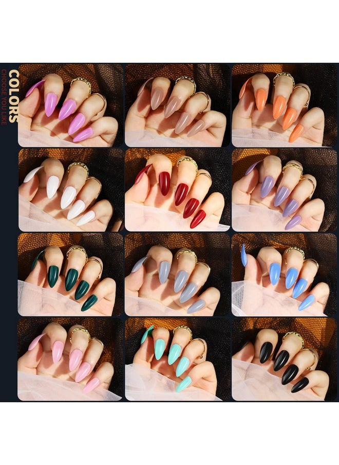 FANDAMEI Matte Press On Nails Long Coffin 12 Color 240Pcs Full Cover Long Ballerina Fake Nails Acrylic False Nail Tips With 10G Nail Glue 12 Solid Color False Nail For Women Girls Nail Art Diy  - Image 2