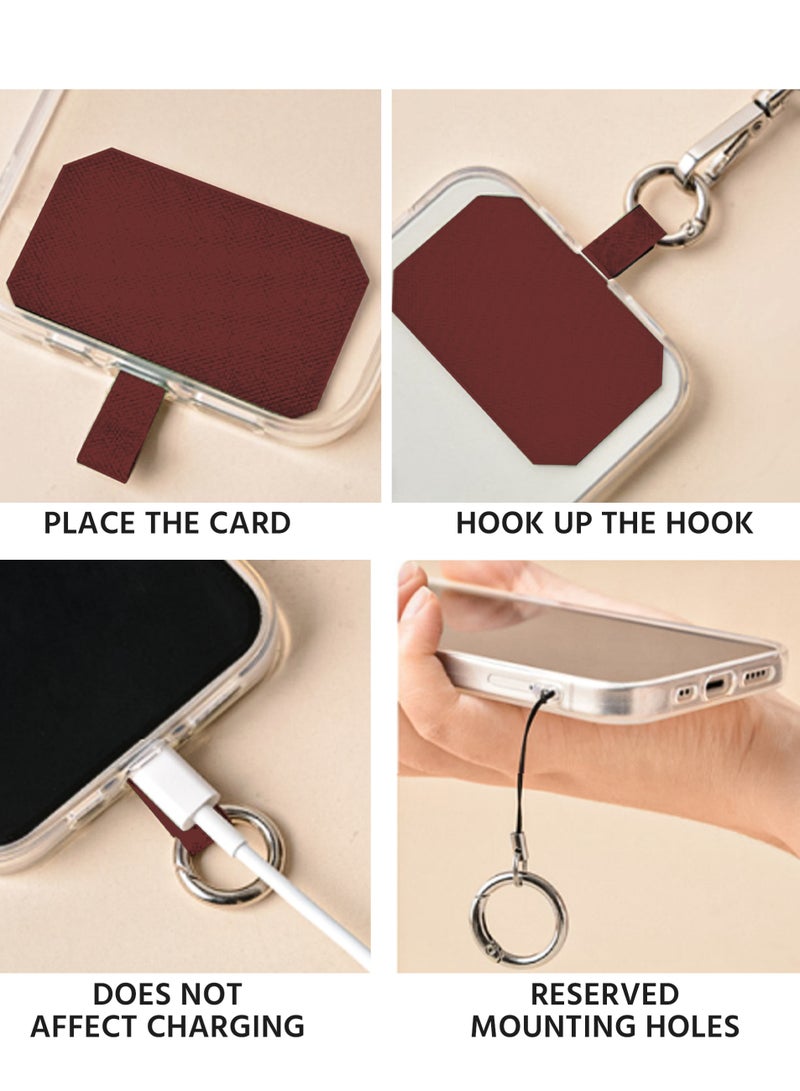 2-Piece Smart Phone Lanyards, Universal Cell Phone Lanyard Adjustable Phone Strap Crossbody Lanyard Patch (Burgundy)  - Image 5