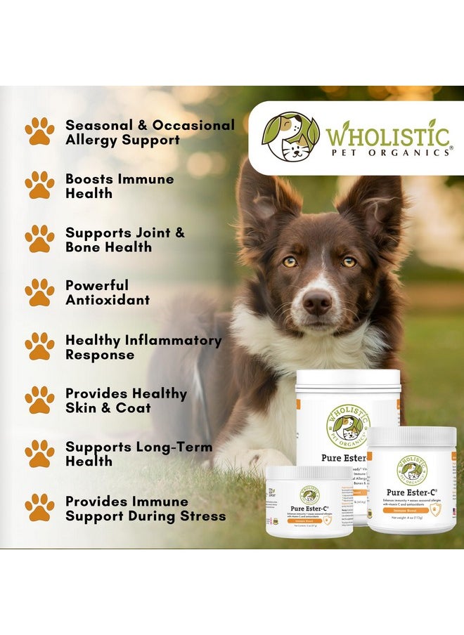 Wholistic Pet Organics Wholistic Pet Organics Pure Ester-C Powder for Dogs & Cats - 4 Oz - Vitamin C Supplement for Immune Support, Skin & Coat Health, & Allergy Relief - Dog Vitamin Powder for Itchy Skin & Homemade Food  - Image 3