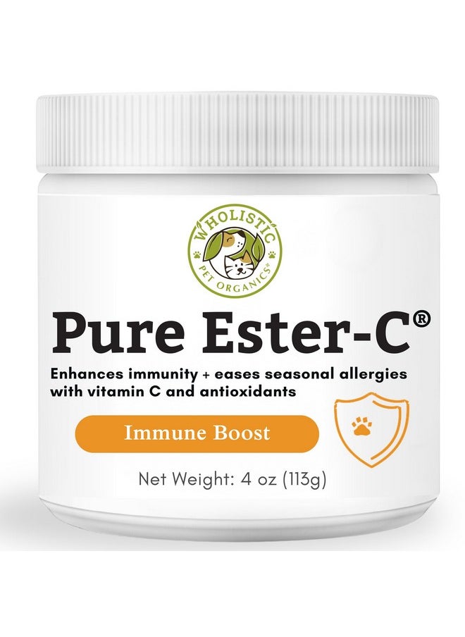 Wholistic Pet Organics Wholistic Pet Organics Pure Ester-C Powder for Dogs & Cats - 4 Oz - Vitamin C Supplement for Immune Support, Skin & Coat Health, & Allergy Relief - Dog Vitamin Powder for Itchy Skin & Homemade Food  - Image 1