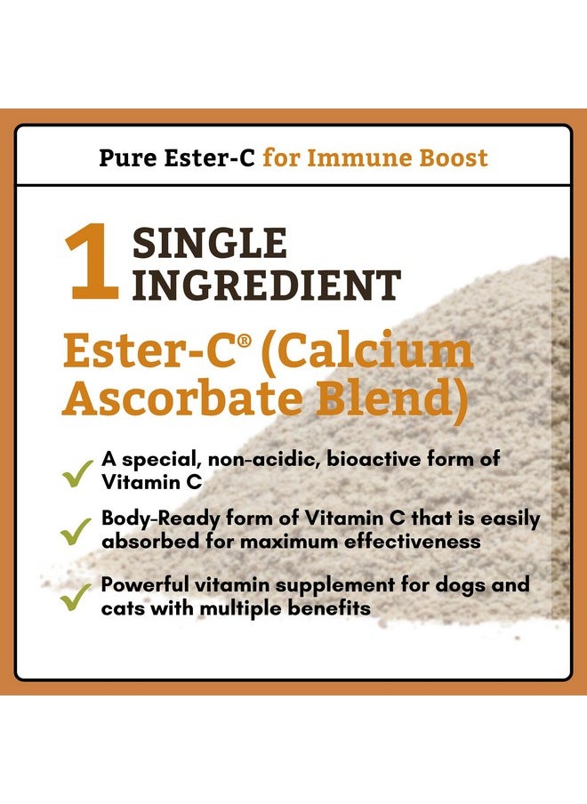 Wholistic Pet Organics Wholistic Pet Organics Pure Ester-C Powder for Dogs & Cats - 4 Oz - Vitamin C Supplement for Immune Support, Skin & Coat Health, & Allergy Relief - Dog Vitamin Powder for Itchy Skin & Homemade Food  - Image 2