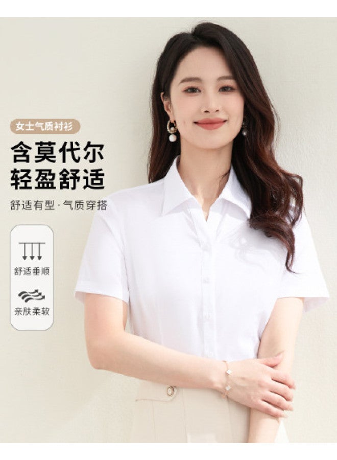 ROMON قميص نسائي بأكمام قصيرة - أنيق، سلس، متعدد الاستخدامات، وعصري لقميص العمل النسائي - Image 1