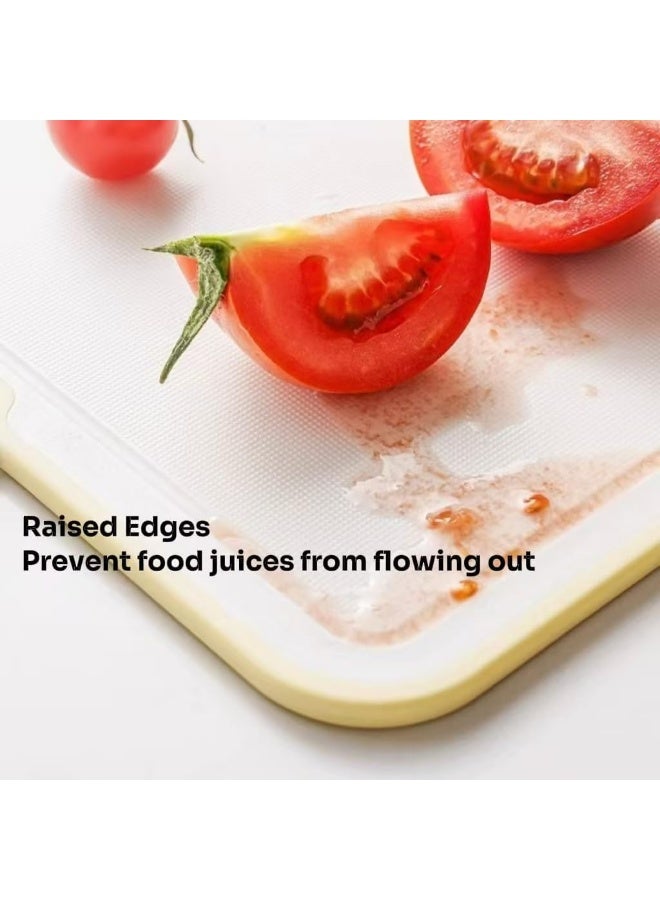 كيتشينو الواح تقطيع للمطبخ، مجموعة الواح تقطيع تشاركوتيري من 3 قطع مع حامل، حصيرة تقطيع بلاستيكية للمطبخ امنة للاستخدام في غسالة الصحون مع حامل تخزين - Image 5