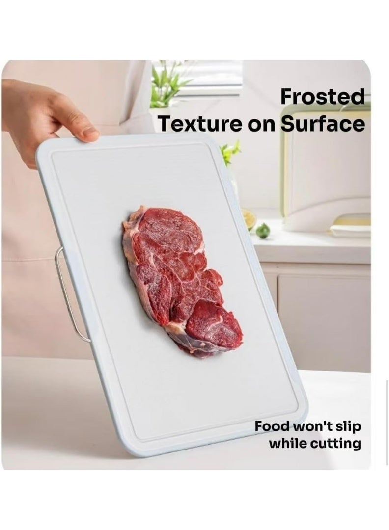 كيتشينو الواح تقطيع للمطبخ، مجموعة الواح تقطيع تشاركوتيري من 3 قطع مع حامل، حصيرة تقطيع بلاستيكية للمطبخ امنة للاستخدام في غسالة الصحون مع حامل تخزين - Image 3
