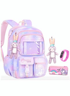 DURKU Girls Backpack School Backpacks for Girls Book Bag with Compartments for Teen Girl Kid Students，Elementary Middle School Kids' School Bag 
