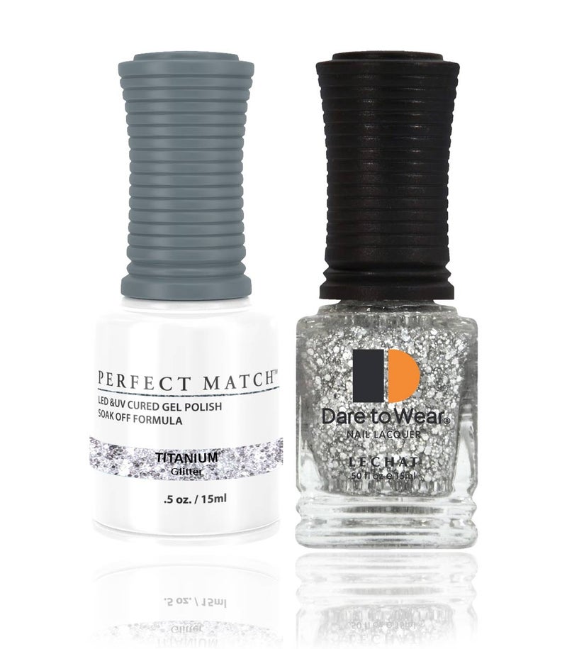 Lechat Perfect Match Gel Nail Polish 15ml Soak Off Long Lasting High Shine UV LED Gel Non Toxic Easy Application Wide Color Range for Manicure and Pedicure Titanium PMS134