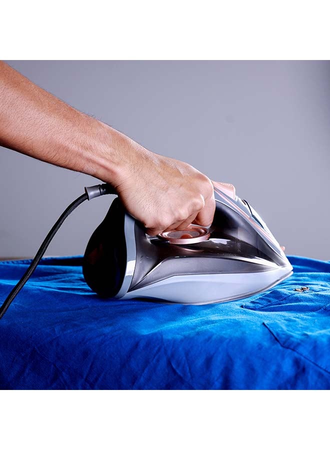 KRYPTON Ceramic Steam Iron 2400 W with 220ml Water Tank, Adjustable Thermostat, Self-Cleaning Function, Steam Burst & Dry Ironing & 360° Swivel Cord 2400 W KNSI6237 Black/brown/Grey - Image 4