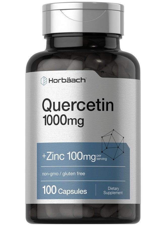 Horbäach Quercetin 1000mg Capsules | with 100mg Zinc | 100 Count | Non-GMO, Gluten Free Supplement | High Potency Formula - Image 1