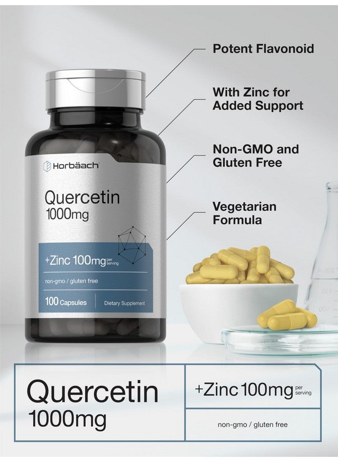 Horbäach Quercetin 1000mg Capsules | with 100mg Zinc | 100 Count | Non-GMO, Gluten Free Supplement | High Potency Formula - Image 4