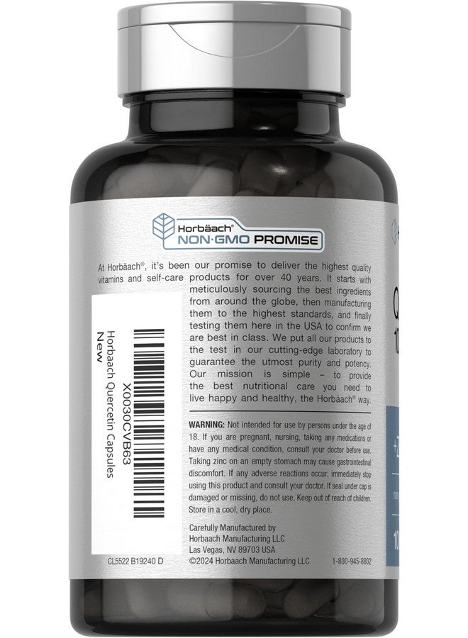 Horbäach Quercetin 1000mg Capsules | with 100mg Zinc | 100 Count | Non-GMO, Gluten Free Supplement | High Potency Formula - Image 3