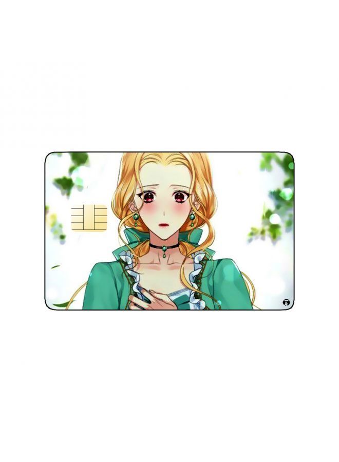 RKN PRINTED BANK CARD STICKER Beautiful Girl Drawing With Green Dress - Image 2