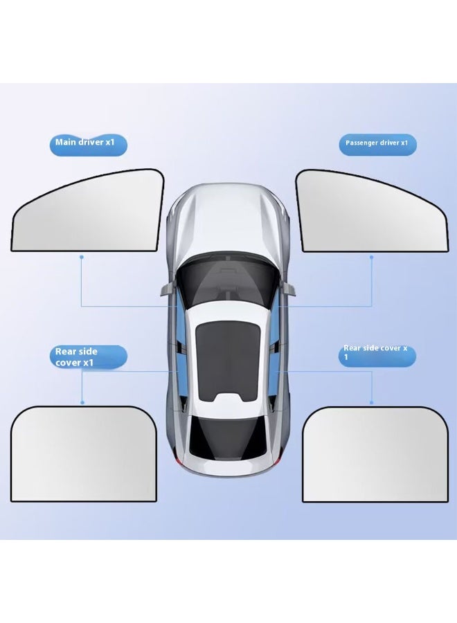 Four-piece set of car side window sunshade and sun protection magnetic car curtain - Image 2