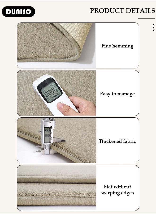 DUNISO - Thickened Memory Foam Bath Mat, Highly Absorbent Bathroom Carpet, Non Slip Soft Bathroom Rugs, Machine Washable Quick-Dry Foot Mat, Easy to Clean Mat for Kitchen Bathroom Floors - Image 1