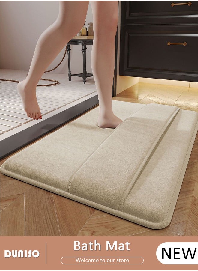 DUNISO - Thickened Memory Foam Bath Mat, Highly Absorbent Bathroom Carpet, Non Slip Soft Bathroom Rugs, Machine Washable Quick-Dry Foot Mat, Easy to Clean Mat for Kitchen Bathroom Floors - Image 1