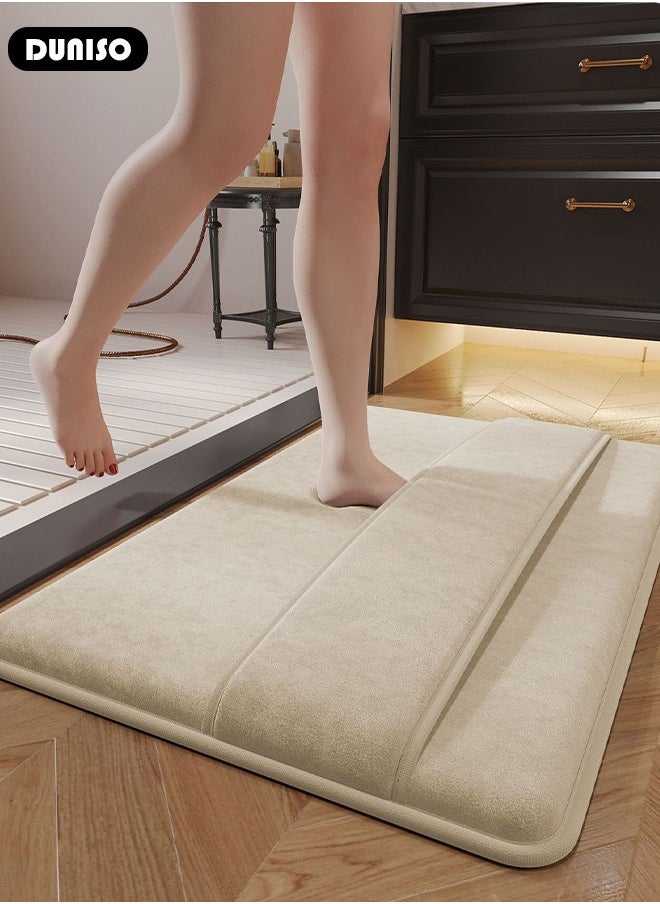 DUNISO - Thickened Memory Foam Bath Mat, Highly Absorbent Bathroom Carpet, Non Slip Soft Bathroom Rugs, Machine Washable Quick-Dry Foot Mat, Easy to Clean Mat for Kitchen Bathroom Floors - Image 1