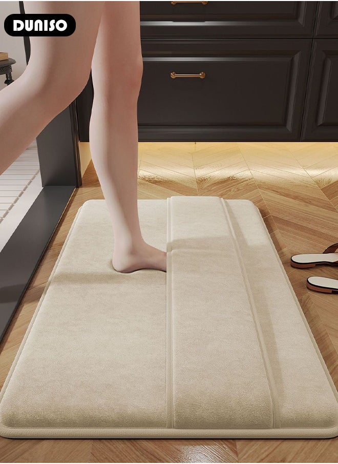 DUNISO - Thickened Memory Foam Bath Mat, Highly Absorbent Bathroom Carpet, Non Slip Soft Bathroom Rugs, Machine Washable Quick-Dry Foot Mat, Easy to Clean Mat for Kitchen Bathroom Floors - Image 1