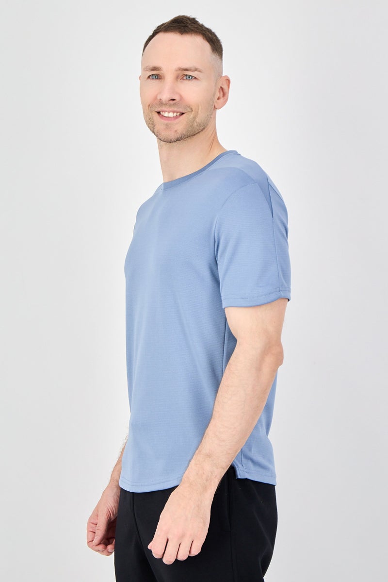 MOTION Men Sportswear Fit Short Sleeve Training T-Shirt, Slate Blue - Image 2