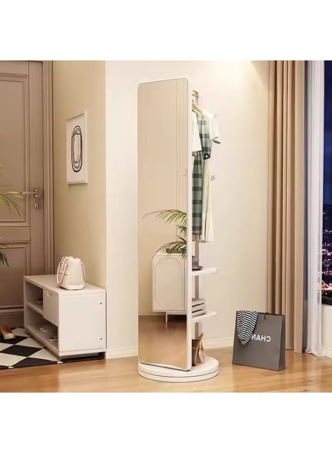 Bluejw Full Length Mirror 168 × 45 CM Unique Solid Wood Oversized Floor Mirror with Coat Rack Full Body Mirror for Bedroom Entryway Living Room White - Image 5