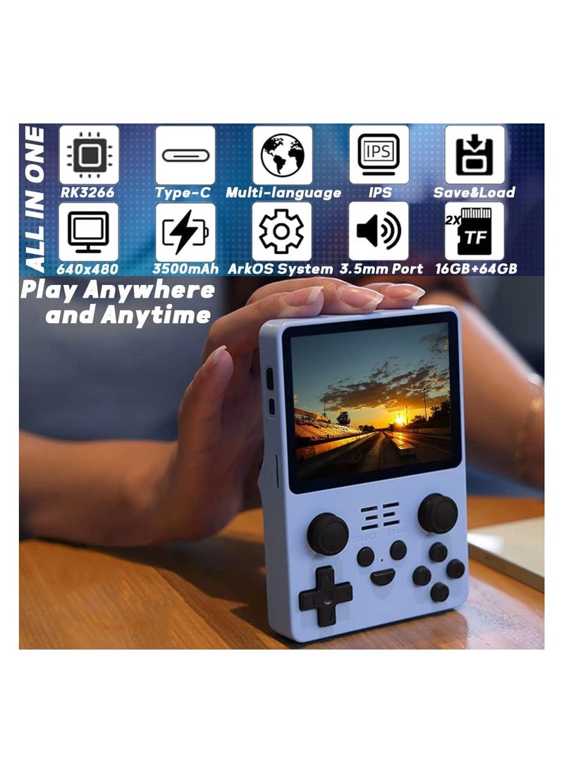 Generic - RG35XX Retro Handheld Game Console -64Gb TF Card with 5474 Built In Arcade Games- Emulator 3.5 IPS OCA Screen-Linux System-HDMI TV Output Plug & Play Video Games (RG35XX- Purple) - Image 1