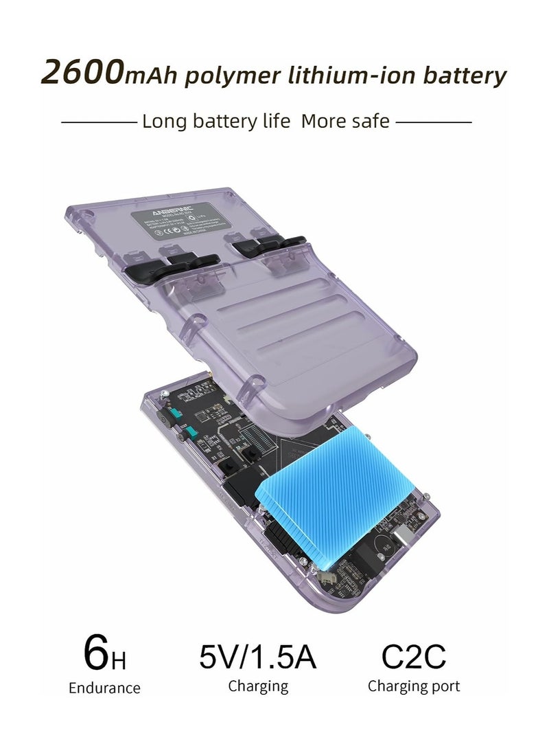 Generic - RG35XX Retro Handheld Game Console -64Gb TF Card with 5474 Built In Arcade Games- Emulator 3.5 IPS OCA Screen-Linux System-HDMI TV Output Plug & Play Video Games (RG35XX- Purple) - Image 1