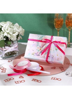 Giegxin 40 Yard Bulk Valentine'S Day Gift Satin Ribbon Rolls Colorful Solid Fabric Ribbon For Wrapping Bouquet Wedding Baby Shower Birthday Party Decor(White Pink Red Rose Red 3/8 Inch)  - Image 4