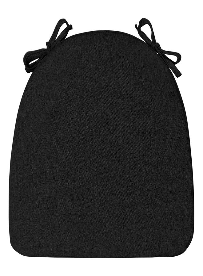 MIDLADE Dining Room Chair Seat Pads for Chairs Set of 1 D-Shaped,40D Foam,Work Bar Farmhouse Office Kitchen Stool Cushions for Wooden Chair,Indoor Department Home Decor Must Haves Acessories 17"x16"x2"Black - Image 1